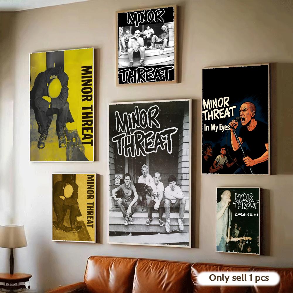 Musical Instrument Poster - Rockband M-Minor Threat Poster, moderne selbstklebende