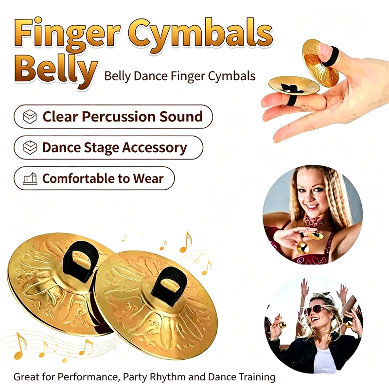 Musical Instrument Zills - Heißer Verkauf: 2 Stück Kupfer-Mini-Fingerzills, Finger-Cymbals