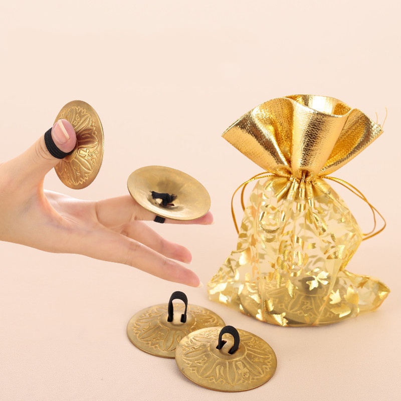 Musical Instrument Zills - 2 Stück Kupfer Mini-Finger-Zills Finger-Cymbals Bauchtanz