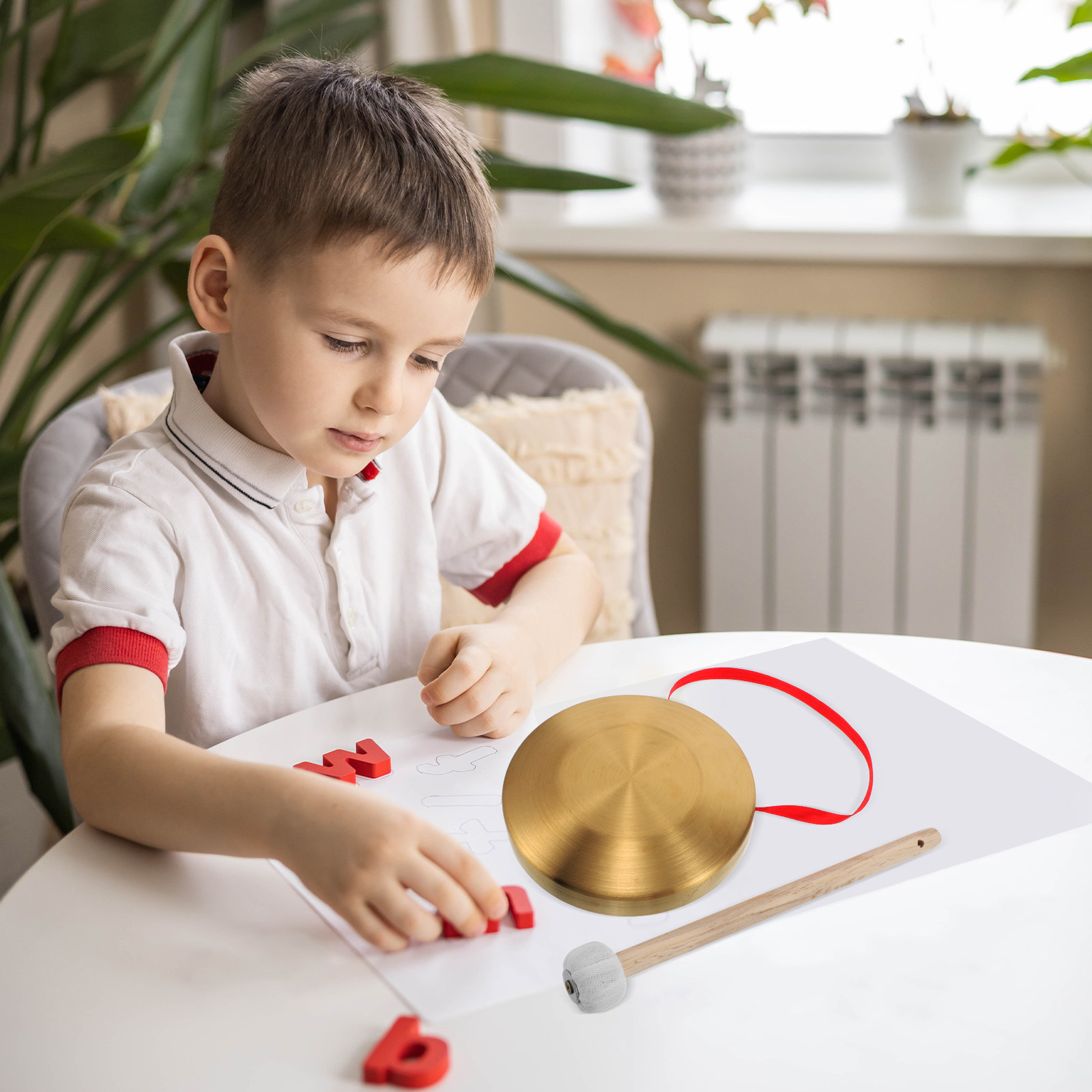 Musical Instrument Gong - 1 Set Mini-Handgong aus Kupferlegierung, traditionelles