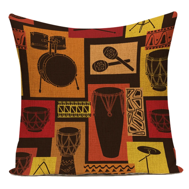 Musical Instrument In Africa - Retro-Kissenbezug für afrikanische Frauen – dekorativer