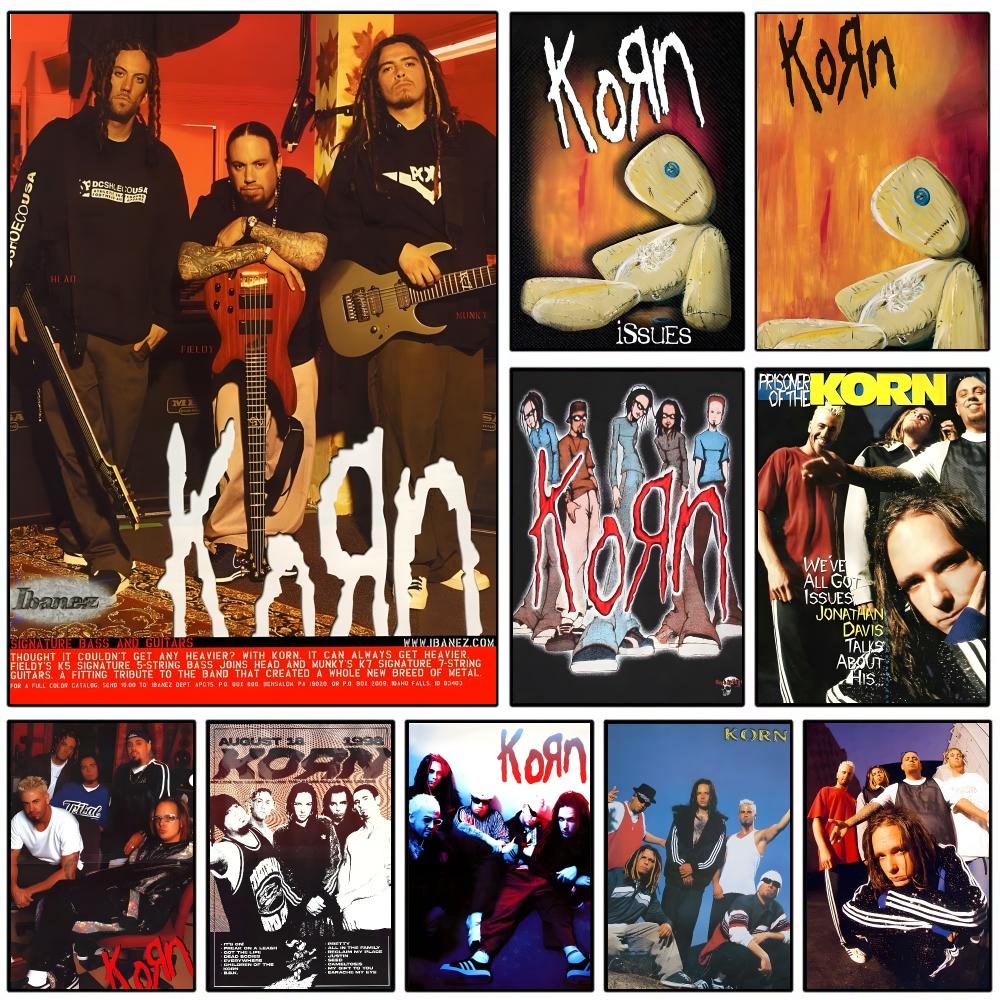Musical Instrument Poster - Rockband KKK-Korn Poster Selbstklebender Kunst-Aufkleber aus