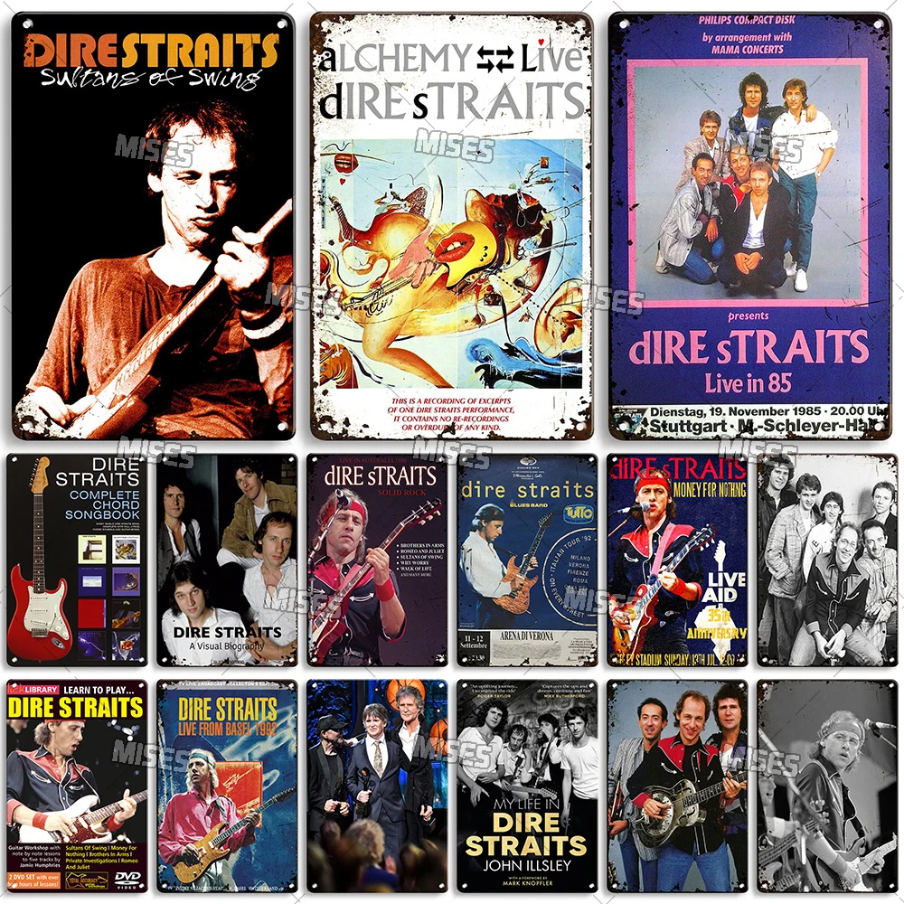 Musical Instrument Poster - MISES Rockband Metallposter DIRE STRAITS Band