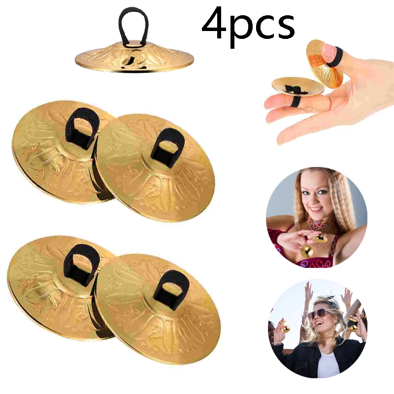 Musical Instrument Zills - 4/8 Stück Kupfer Mini-Fingerzills, Fingerzimbeln für