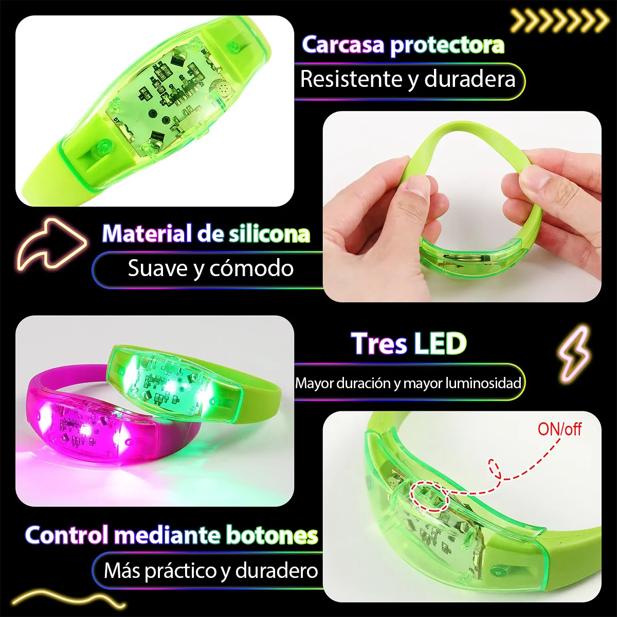 6 Stück LED-Armbänder, schalla – Musical Instrument Gong Bewertung und Preis